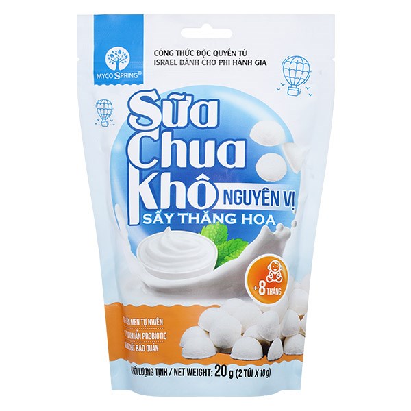 Sữa Chua Khô Sấy Thăng Hoa Vị Tự Nhiên Myco Spring Gói 20G (Từ 8 Tháng)