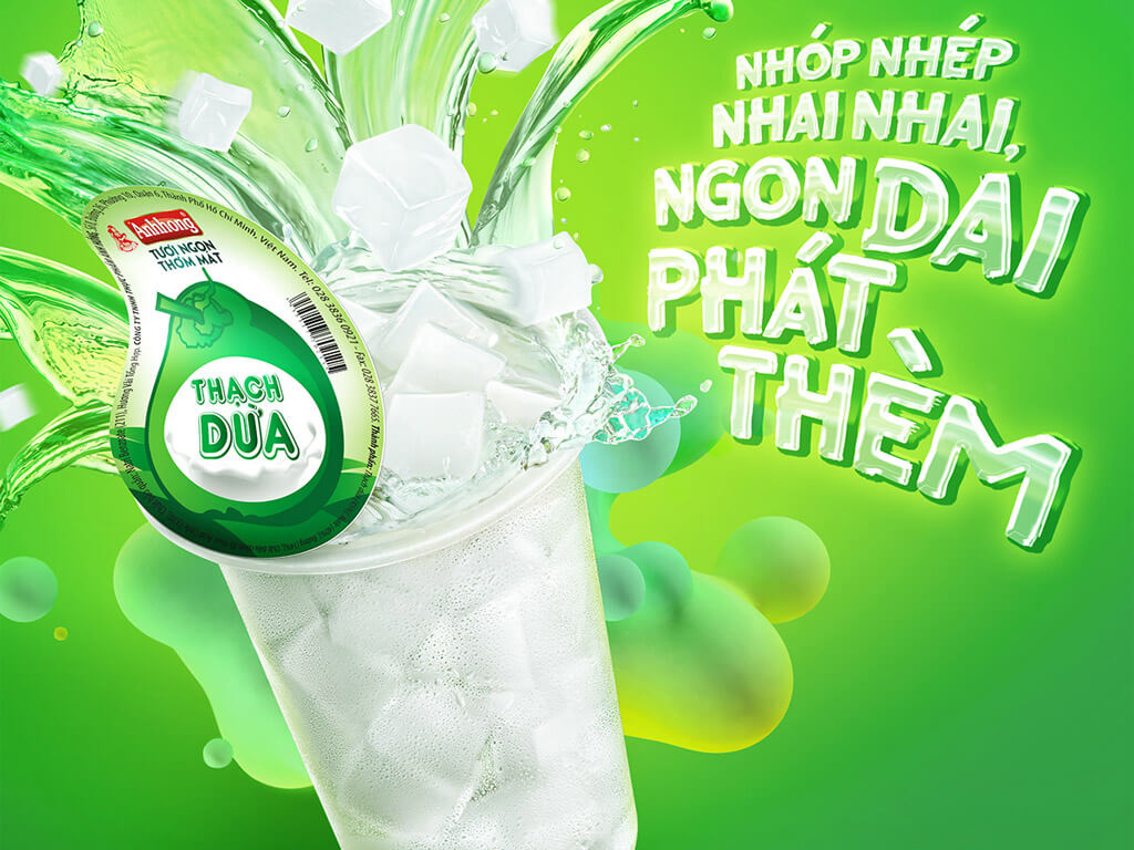 Thạch dừa Ánh Hồng lốc 6 ly 190g 2