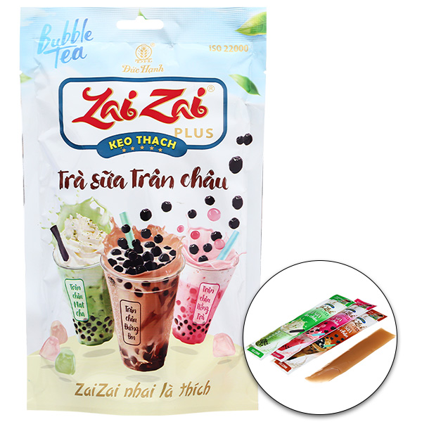 Kẹo thạch Zai Zai Plus trà sữa trân châu Đức Hạnh gói 320g