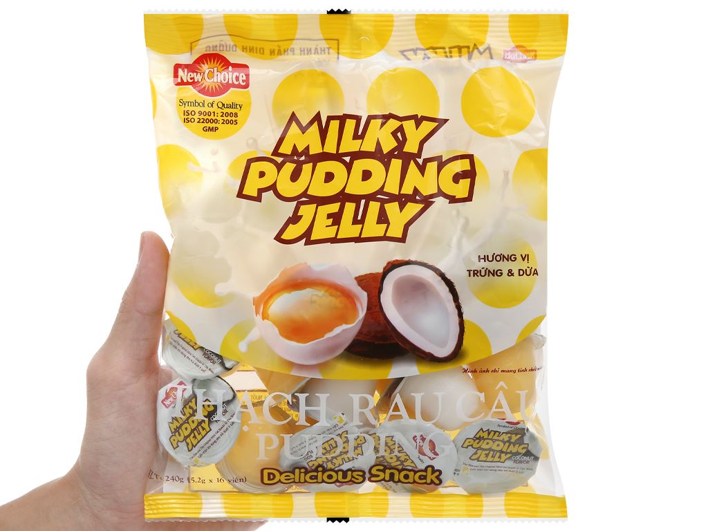 Thạch rau câu pudding hương vị trứng & dừa New Choice gói 240g 5