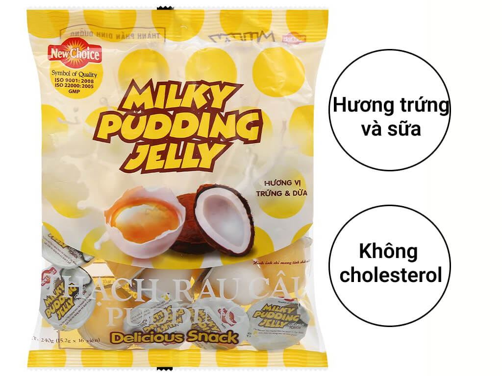 Thạch rau câu pudding hương vị trứng & dừa New Choice gói 240g 2