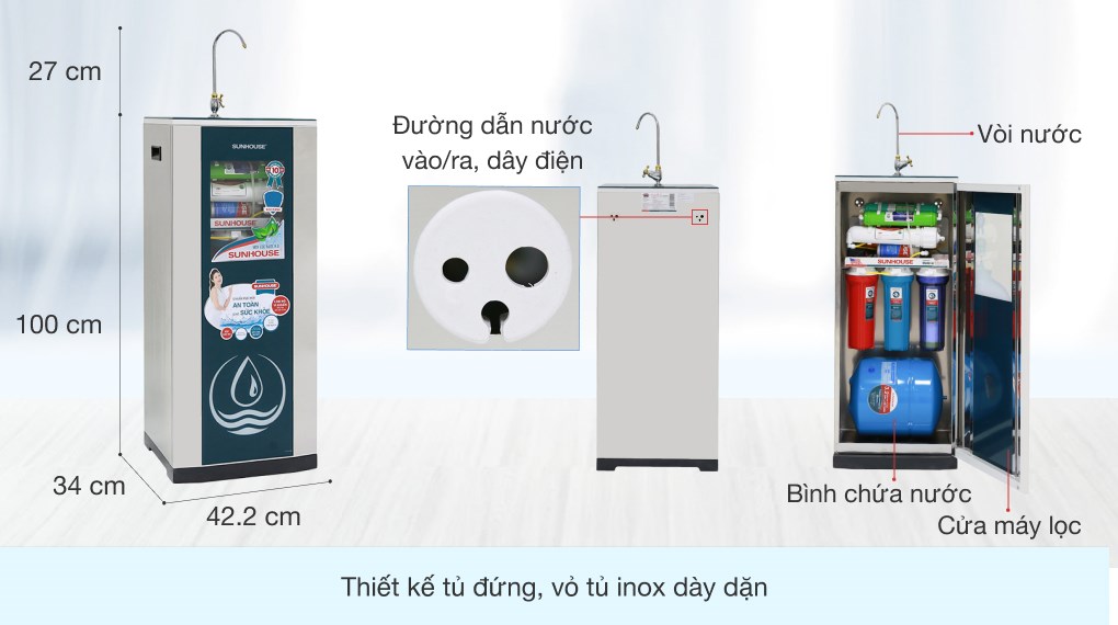 Máy lọc nước RO Sunhouse SHR88210K 10 lõi