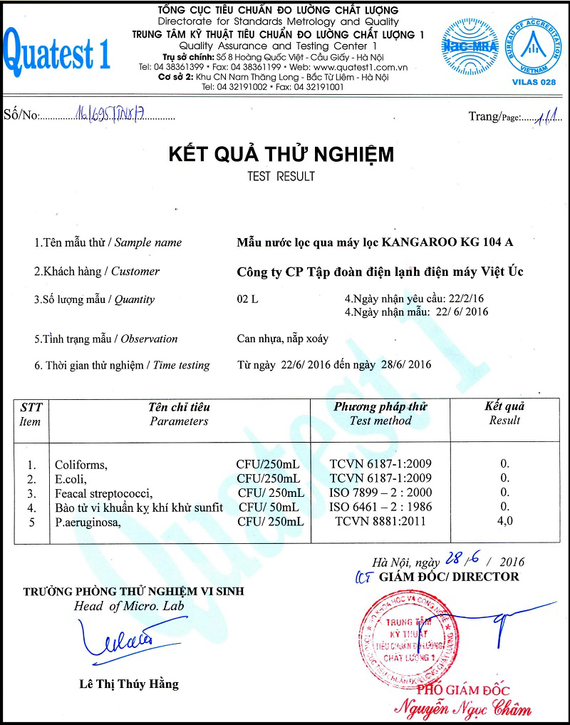 Máy lọc nước Kangaroo KG110VTU