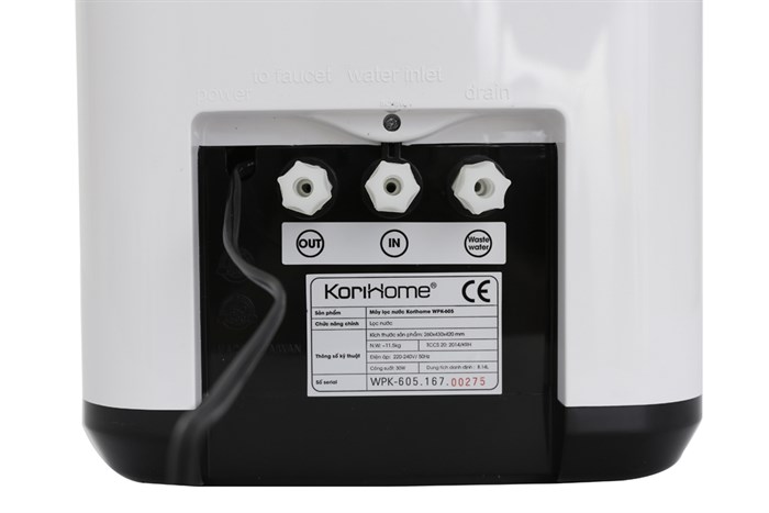 Máy lọc nước RO Korihome WPK-605 6 lõi Màu Trắng - Đen