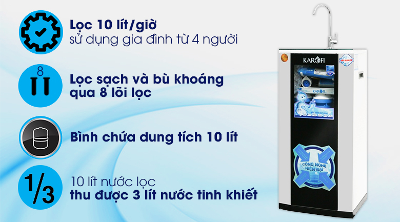 Máy lọc nước RO Karofi KSI80-A 8 lõi - 10