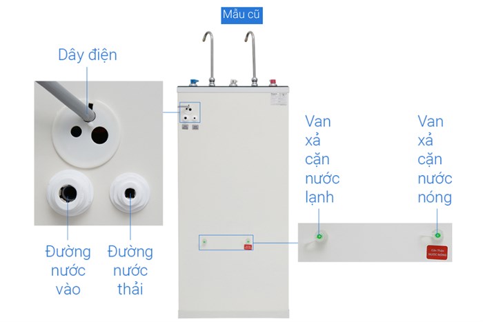 Máy lọc nước RO nóng nguội lạnh Kangaroo KG10A3 10 lõi Màu Đen - Xám