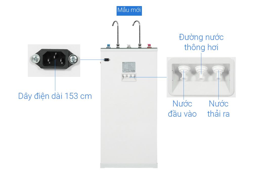 Máy lọc nước RO nóng nguội lạnh Kangaroo KG10A3 10 lõi Màu Đen - Xám