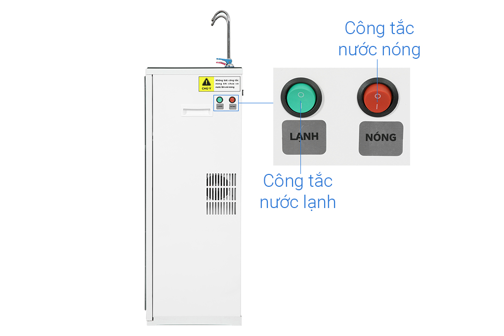 Máy lọc nước RO nóng nguội lạnh Kangaroo KG10A3 10 lõi Màu Đen - Xám