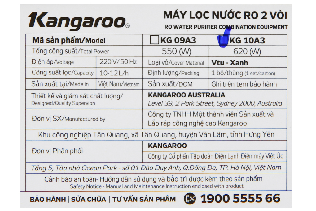 Mua máy lọc nước RO nóng nguội lạnh Kangaroo KG10A3 10 lõi