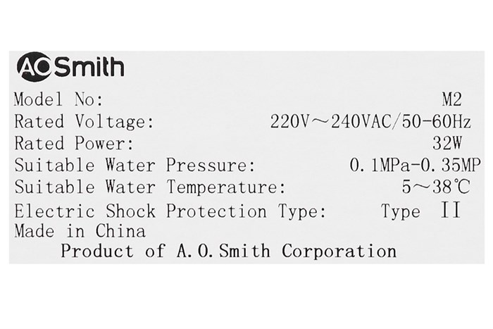 Máy lọc nước RO AOSmith M2 5 lõi Màu Trắng