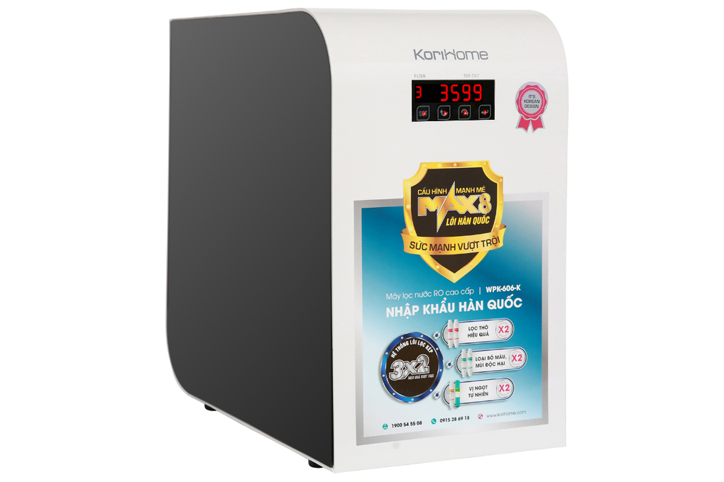 Máy lọc nước RO Korihome WPK-606-K 8 lõi Màu Trắng