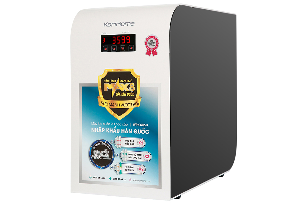 Máy lọc nước RO Korihome WPK-606-K 8 lõi Màu Trắng