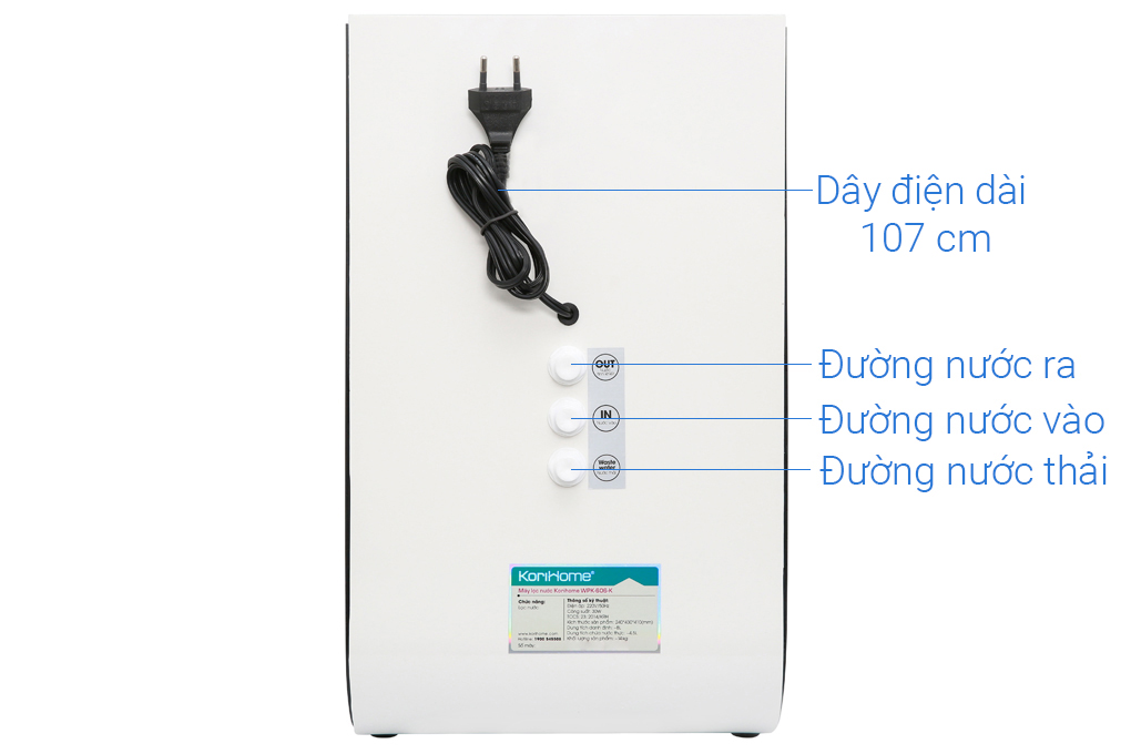 Máy lọc nước RO Korihome WPK-606-K 8 lõi Màu Trắng