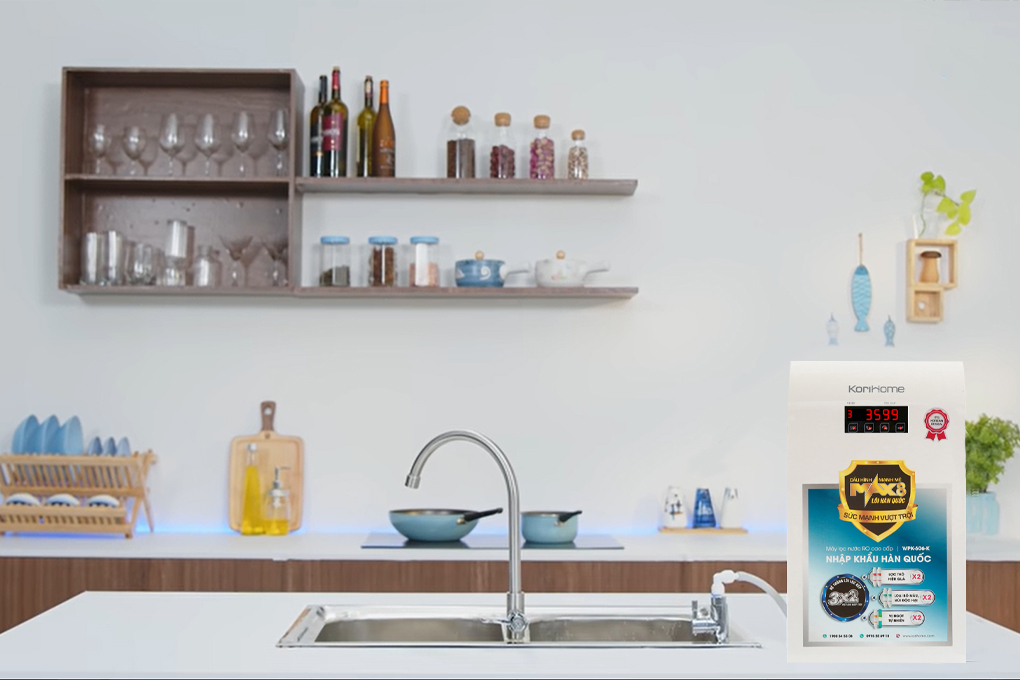 Máy lọc nước RO Korihome WPK-606-K 8 lõi Màu Trắng