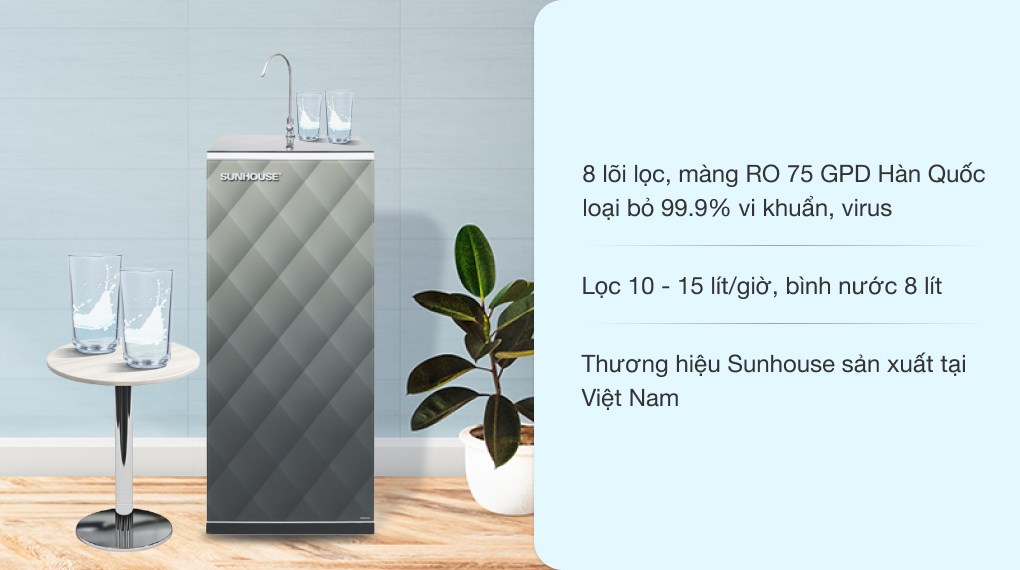 Máy lọc nước RO Sunhouse SHA8858K 8 lõi