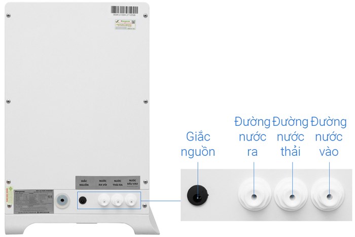 Máy lọc nước RO Hydrogen Kangaroo KG100HU 5 lõi Màu Trắng - Đen