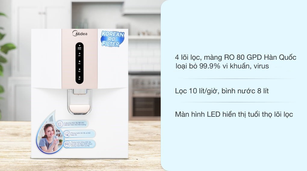 Máy lọc nước RO Midea JN1742T hover