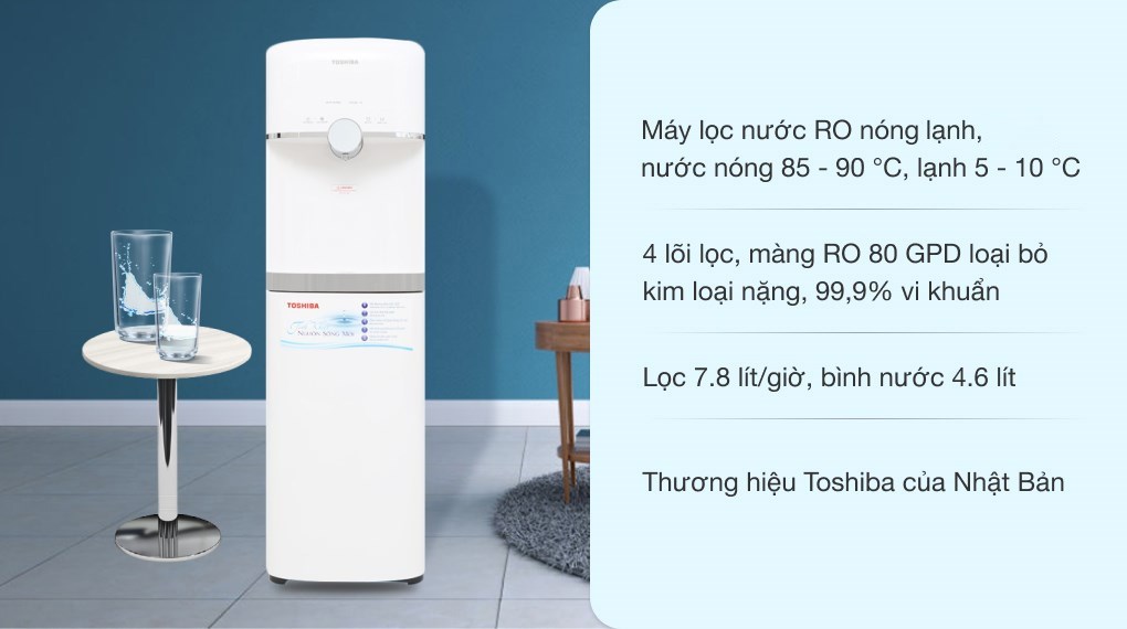 Máy lọc nước RO nóng lạnh Toshiba TWP-W1643SV(W) 4 lõi - giá rẻ, giao ngay tận nơi