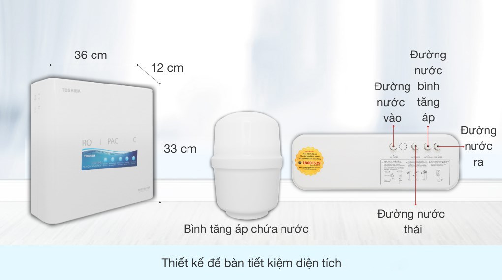 Máy lọc nước RO Toshiba TWP-N1686UV(W1) 3 lõi