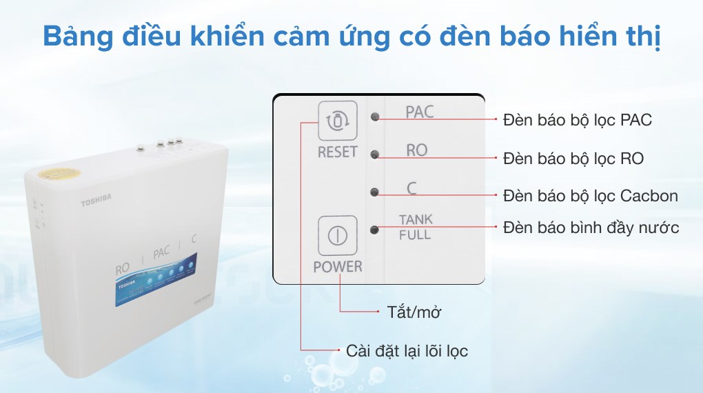 Máy lọc nước RO Toshiba TWP-N1686UV(W1) 3 lõi