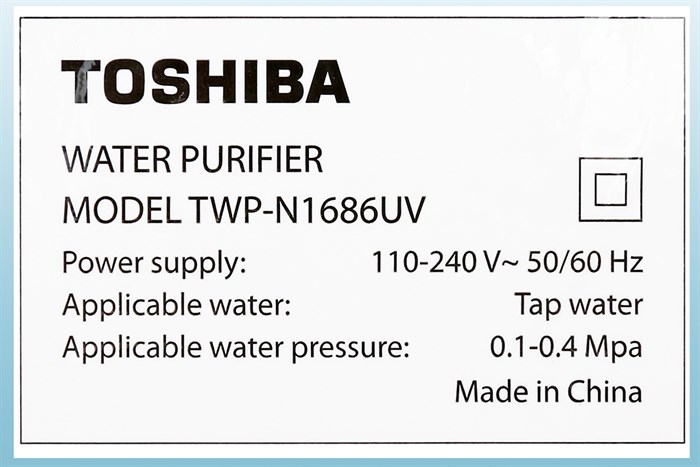 Máy lọc nước RO Toshiba TWP-N1686UV(W1) 3 lõi Màu Trắng