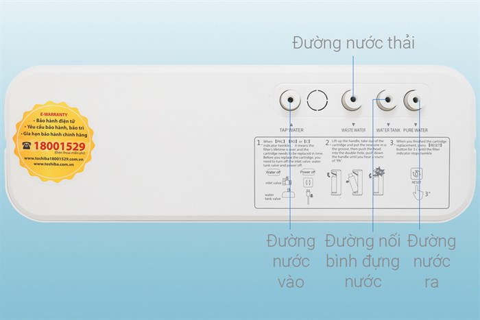 Máy lọc nước RO Toshiba TWP-N1686UV(W1) 3 lõi Màu Trắng