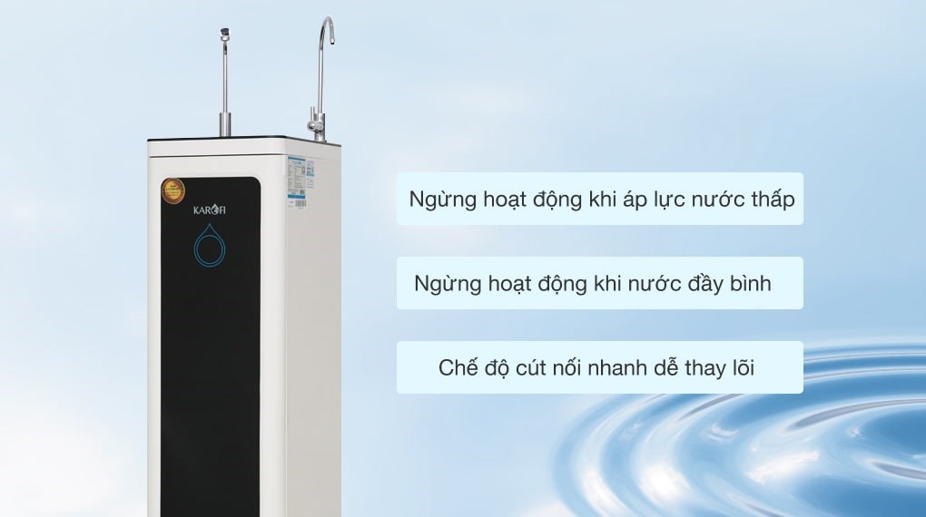 Máy lọc nước nóng nguội RO Karofi O-H128/H 8 lõi