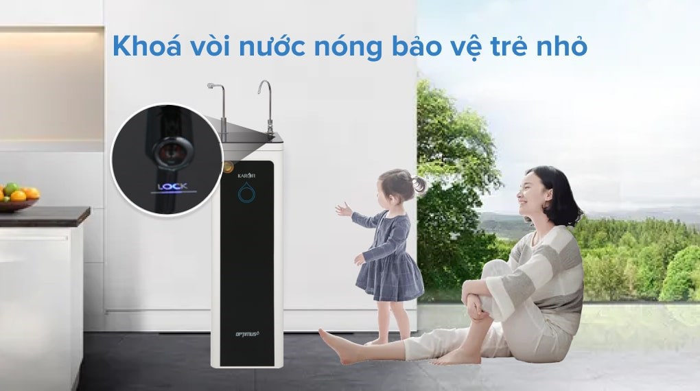 Máy lọc nước nóng nguội RO Karofi O-H128/H 8 lõi