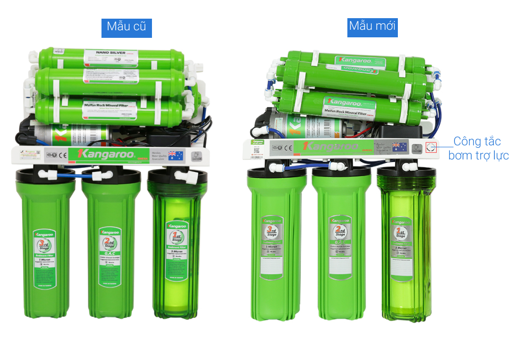 Máy lọc nước RO Kangaroo KG110 9 lõi Màu Xanh lá