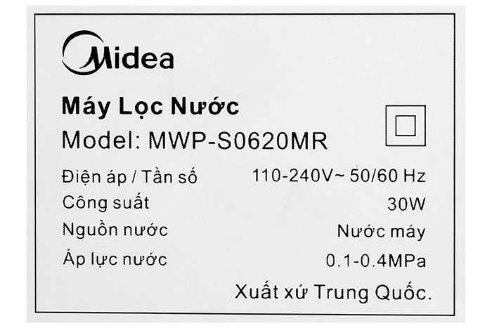Máy lọc nước RO Midea MWP-S0620MR 6 lõi Màu Đen