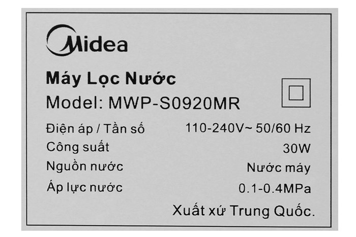 Máy lọc nước RO Midea MWP-S0920MR 9 lõi Màu Xám
