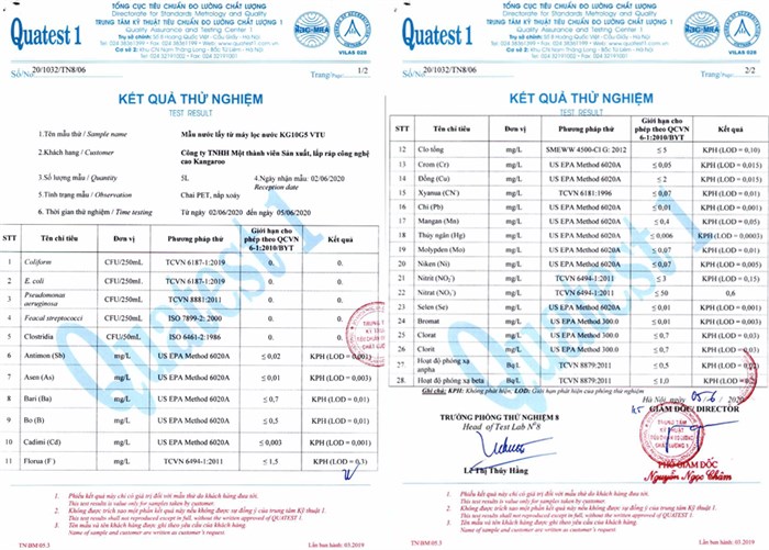 Máy lọc nước RO Hydrogen Kangaroo KG10G5VTU 10 lõi Màu Đen - Xám