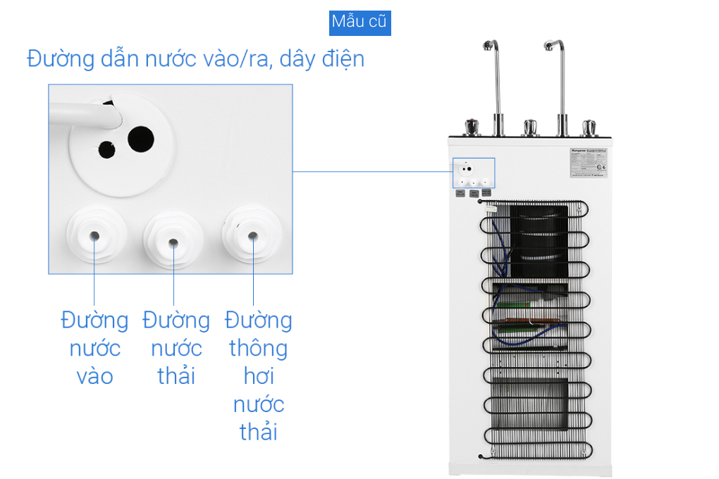 Máy lọc nước RO nóng nguội lạnh Hydrogen Kangaroo KG10A4VTU 10 lõi Màu Đen - Xám