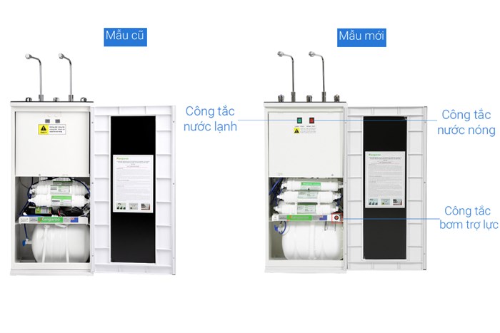 Máy lọc nước RO nóng nguội lạnh Hydrogen Kangaroo KG10A4VTU 10 lõi Màu Đen - Xám
