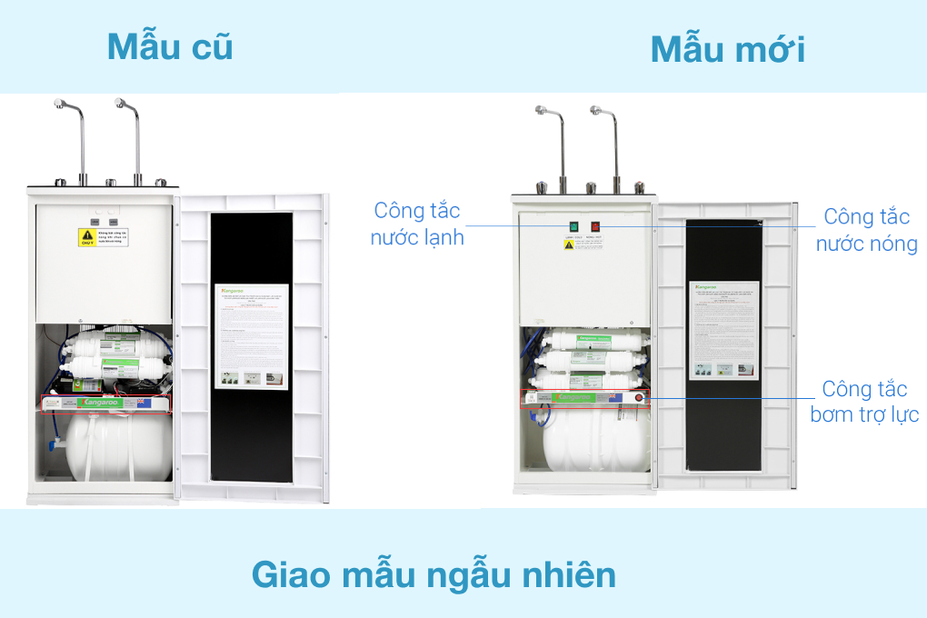 Thiết kế thay đổi - Máy lọc nước R.O nóng nguội lạnh Hydrogen Kangaroo KG10A4VTU 10 lõi
