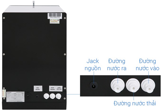 Máy lọc nước RO Hydrogen Kangaroo KG100MED 5 lõi Màu Đen