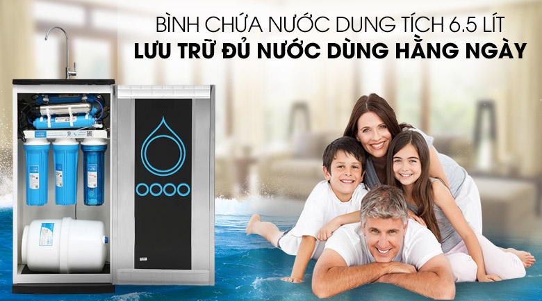 Dung tích 6.5 lít - Máy lọc nước RO Karofi K9IQ-3S 9 lõi