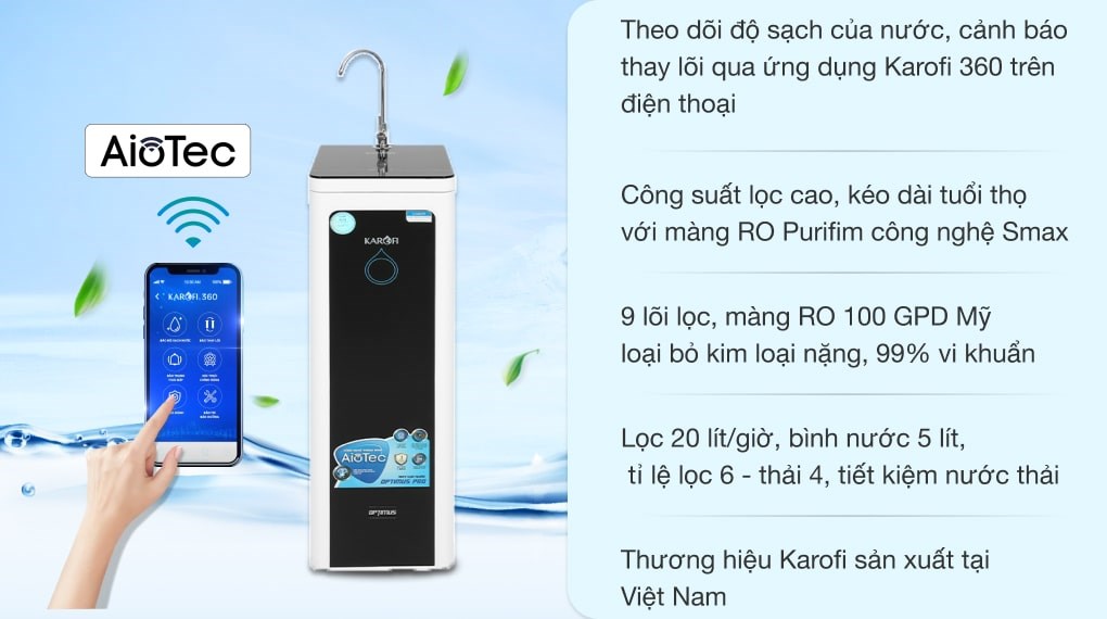 Máy lọc nước RO Karofi Optimus Pro O-i439 9 lõi