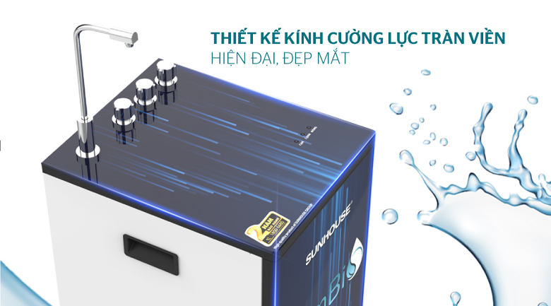 Thiết kế slim gọn đẹp - Máy lọc nước RO nóng lạnh Sunhouse SHA76213CK 10 lõi