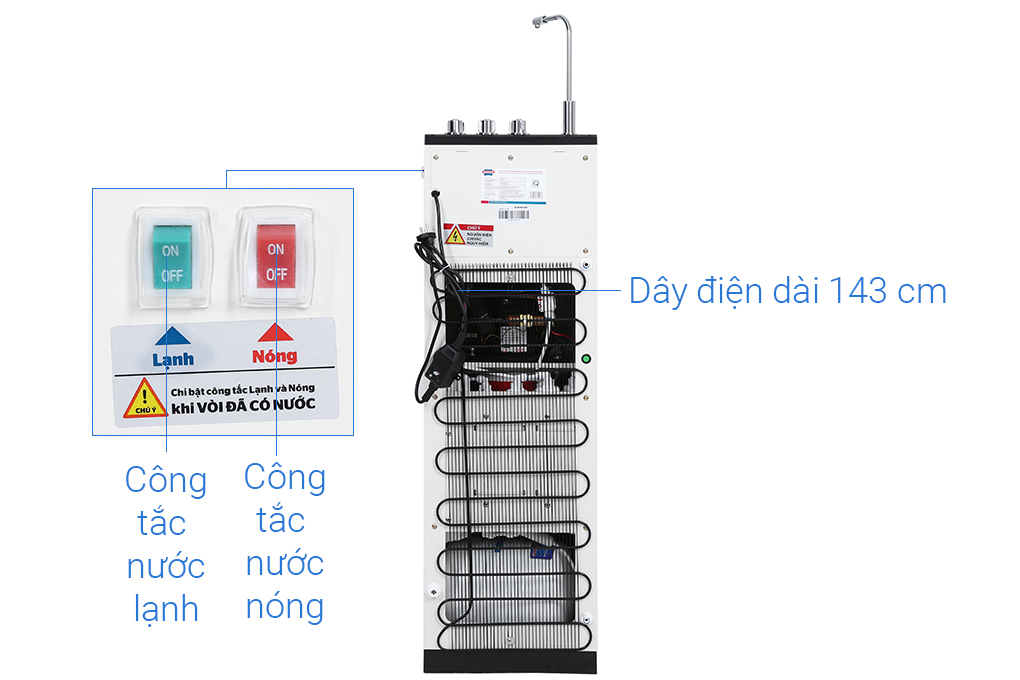 Máy lọc nước RO nóng nguội lạnh Sunhouse SHA76213CK 10 lõi Màu Xanh Dương