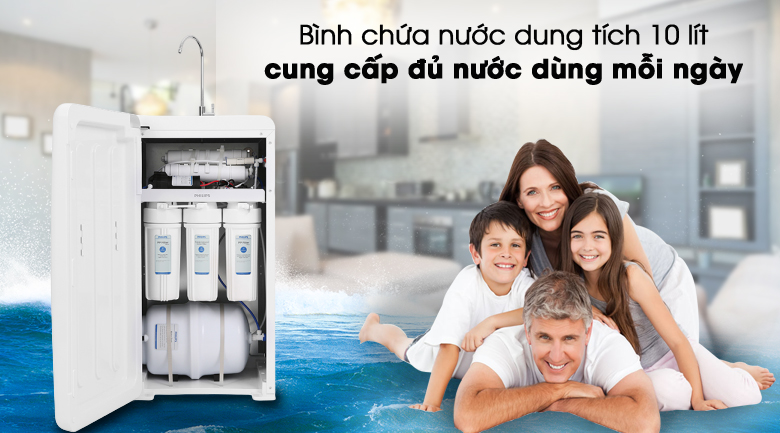 Cấp nước sạch đủ dùng cho gia đình - Máy lọc nước RO Philips ADD8960 8 lõi