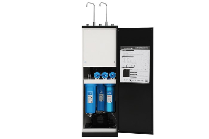 Máy lọc nước RO nóng nguội lạnh Karofi Optimus Duo O-D138 7 lõi Màu Trắng - Đen