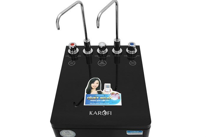 Máy lọc nước RO nóng nguội lạnh Karofi Optimus Duo O-D138 7 lõi Màu Trắng - Đen