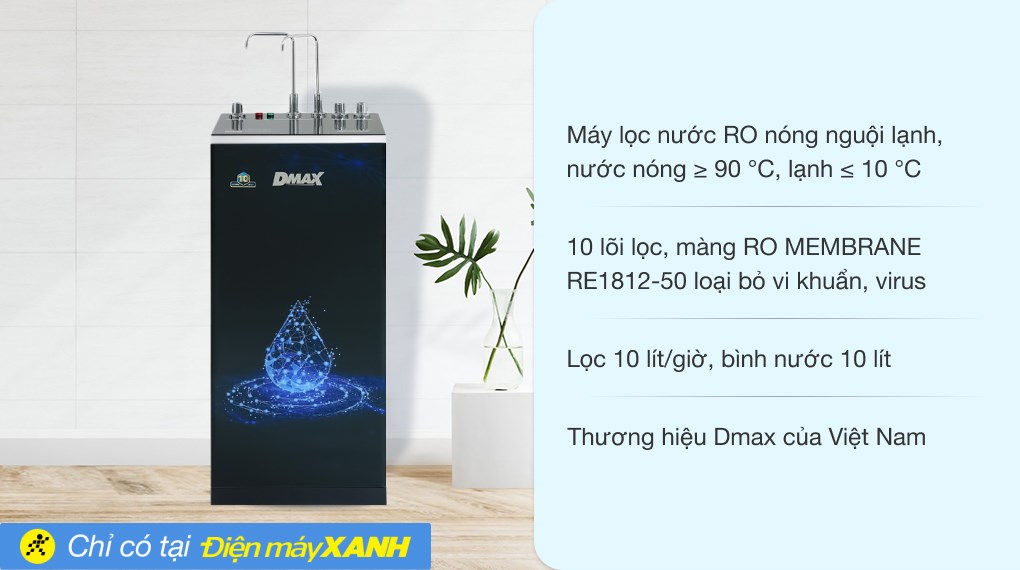 Máy lọc nước RO nóng nguội lạnh Dmax DMW-43710H 10 lõi