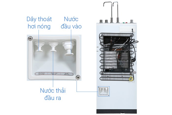 Máy lọc nước RO nóng nguội lạnh Dmax DMW-43710H 10 lõi Màu Đen