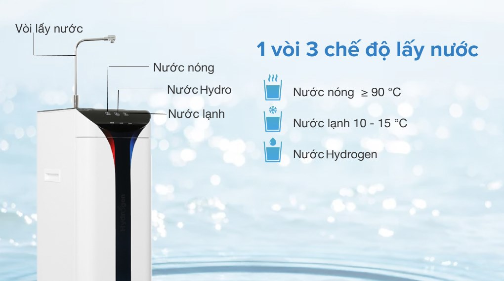Máy lọc nước RO nóng nguội lạnh Hydrogen Kangaroo KG10A6S 7 lõi
