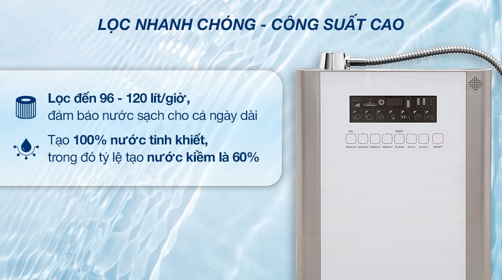 Máy lọc nước điện giải ion kiềm IONPIA 5250 5 lõi 5 tấm điện cực