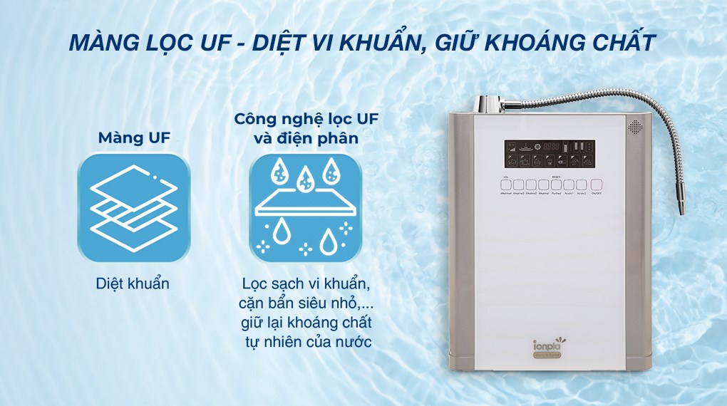Máy lọc nước điện giải ion kiềm IONPIA 5250 5 lõi 5 tấm điện cực