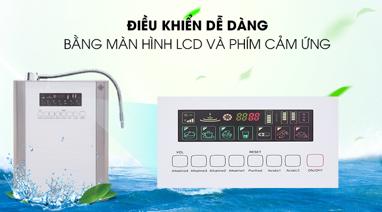 Màng hình LCD và phím cảm ứng Máy lọc nước ion kiềm Ionpia ION-5250 5 lõi