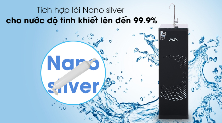 Máy lọc nước RO AVA LNT001 8 lõi - Lõi Nano silver tiệt trùng hoàn toàn nấm mốc, ấu trùng đem đến độ tinh khiết lên đến 99.9%